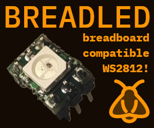 BREADLED, breadboard compatible WS2812!